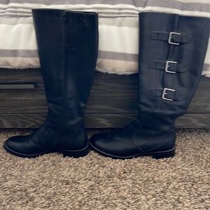 Ecco tall black leather boots in size 7.5